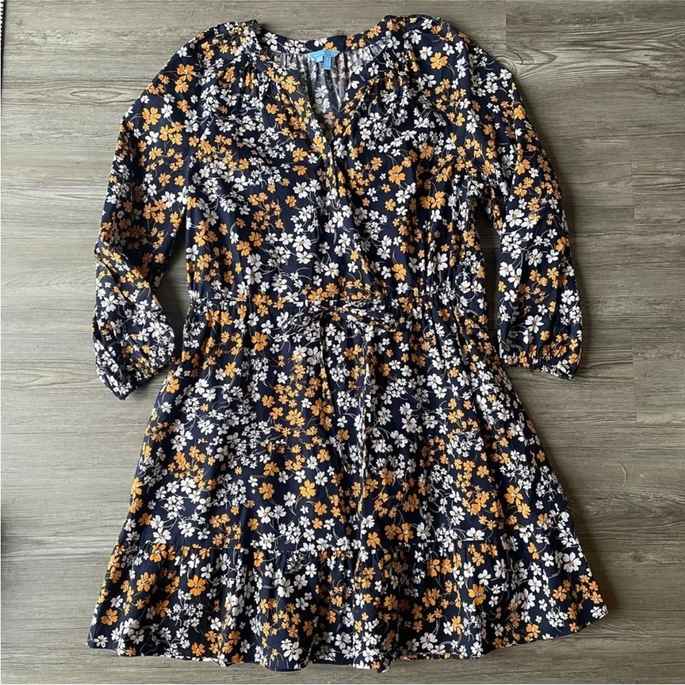 Draper James Lucinda Popover Dress in Fall Field Flowers - Picture 1 of 9